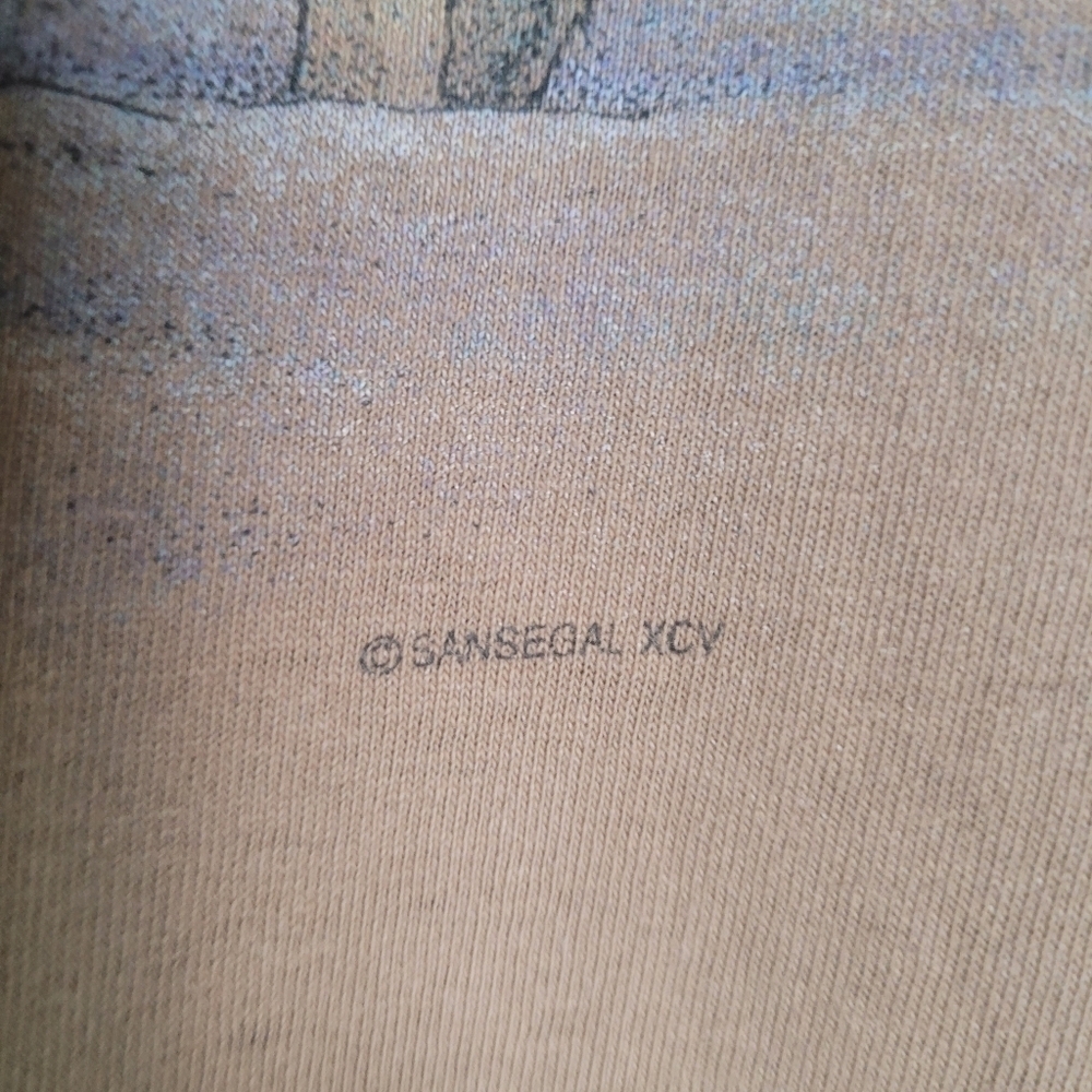 VTG 1990'S Wolf Wolves Print Single Stitch Tshirt Made USA Size XL Tan - Picture 3 of 13